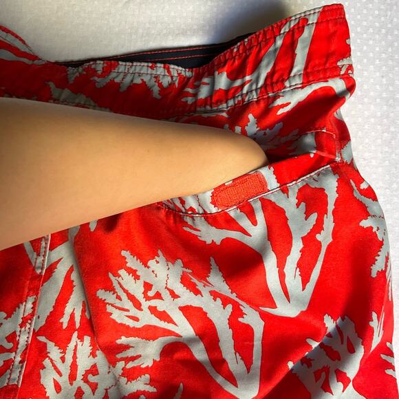 Nautica Men’s Swimming Trunk, size XL,Neon Red & Gray,Liner,Inner & Back Pockets - Picture 10 of 11